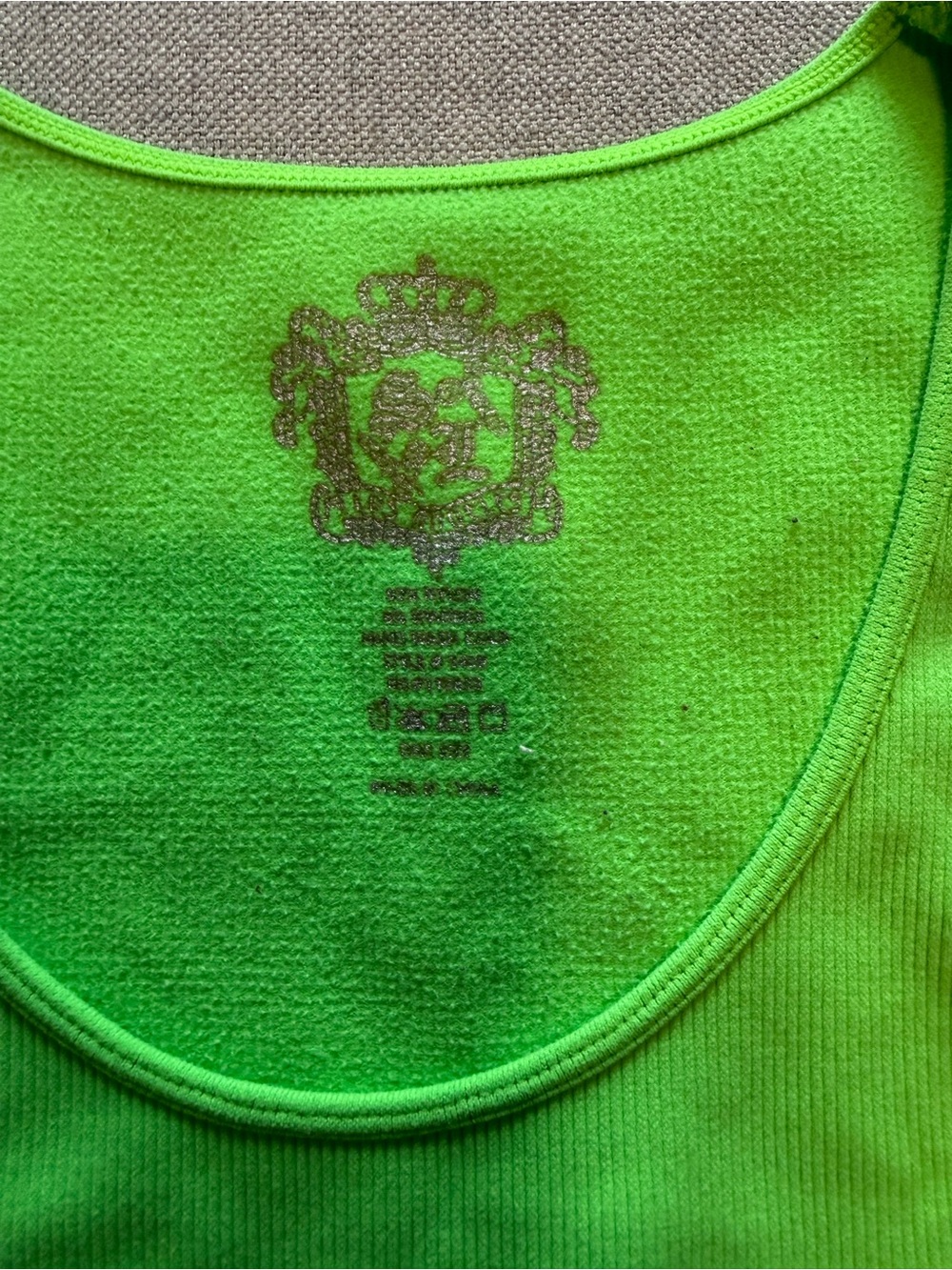Neon Green Ribbed Tank - Picture 2 of 5